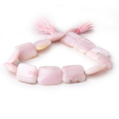 25x20mm Pink Peruvian Opal Plain Rectangle Beads 12 inch 13 pieces