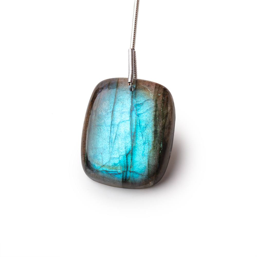 25x20x7mm Labradorite Plain Cushion Pendant 1 AAA Focal