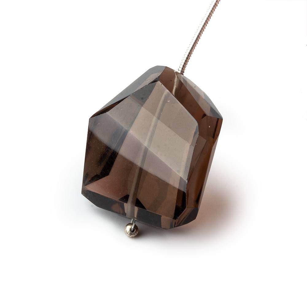 25x22mm Smoky Quartz Faceted Nugget Focal Bead 1 piece