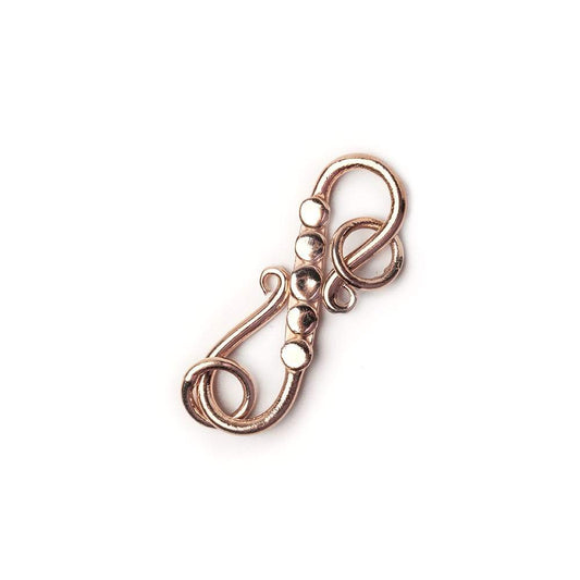 25x8mm Rose Gold plated .925 Silver S Hook 5 Polka Dot Clasp 1 piece