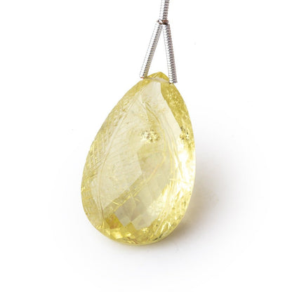 26-27mm Lemon Quartz Hand Carved Pear Focal Bead 1 piece