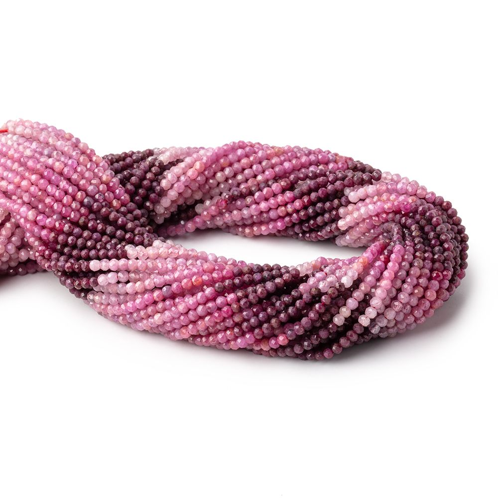 2.6-2.8mm Shaded Ruby Micro Faceted Rondelle Beads 12.5 inch 132 pieces