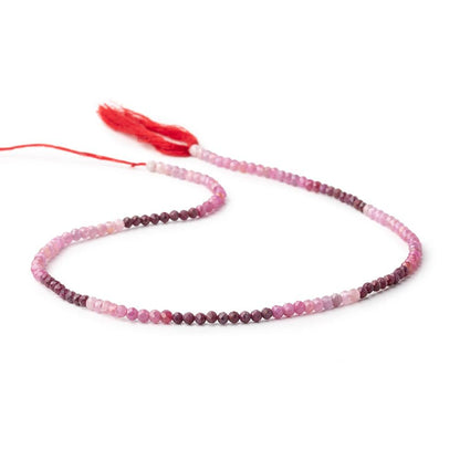 2.6-2.8mm Shaded Ruby Micro Faceted Rondelle Beads 12.5 inch 132 pieces
