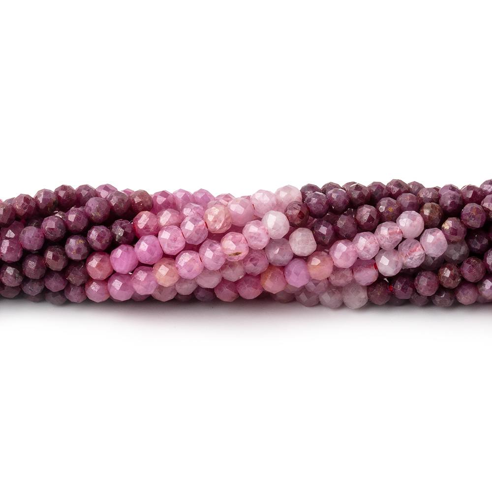 2.6-2.8mm Shaded Ruby Micro Faceted Rondelle Beads 12.5 inch 132 pieces