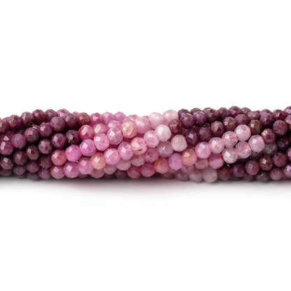 2.6-2.8mm Shaded Ruby Micro Faceted Rondelle Beads 12.5 inch 132 pieces
