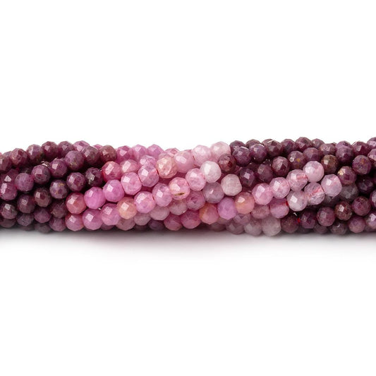 2.6-2.8mm Shaded Ruby Micro Faceted Rondelle Beads 12.5 inch 132 pieces