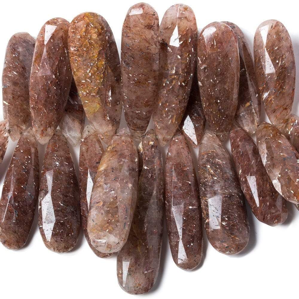 26- 42mm Ferrous Quartz Elongated Pear Beads 3 inch 21 pieces