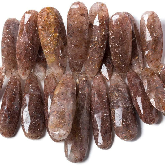 26- 42mm Ferrous Quartz Elongated Pear Beads 3 inch 21 pieces