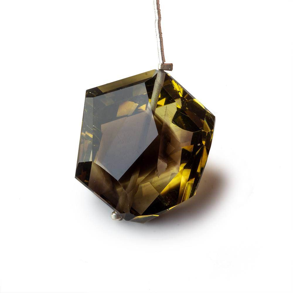 26.5x23mm Bi-Color Quartz Faceted Nugget Focal Bead 1 piece