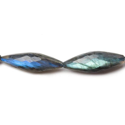 26.5x9.5-34x12mm Labradorite faceted marquise 15 inch 13 beads AA