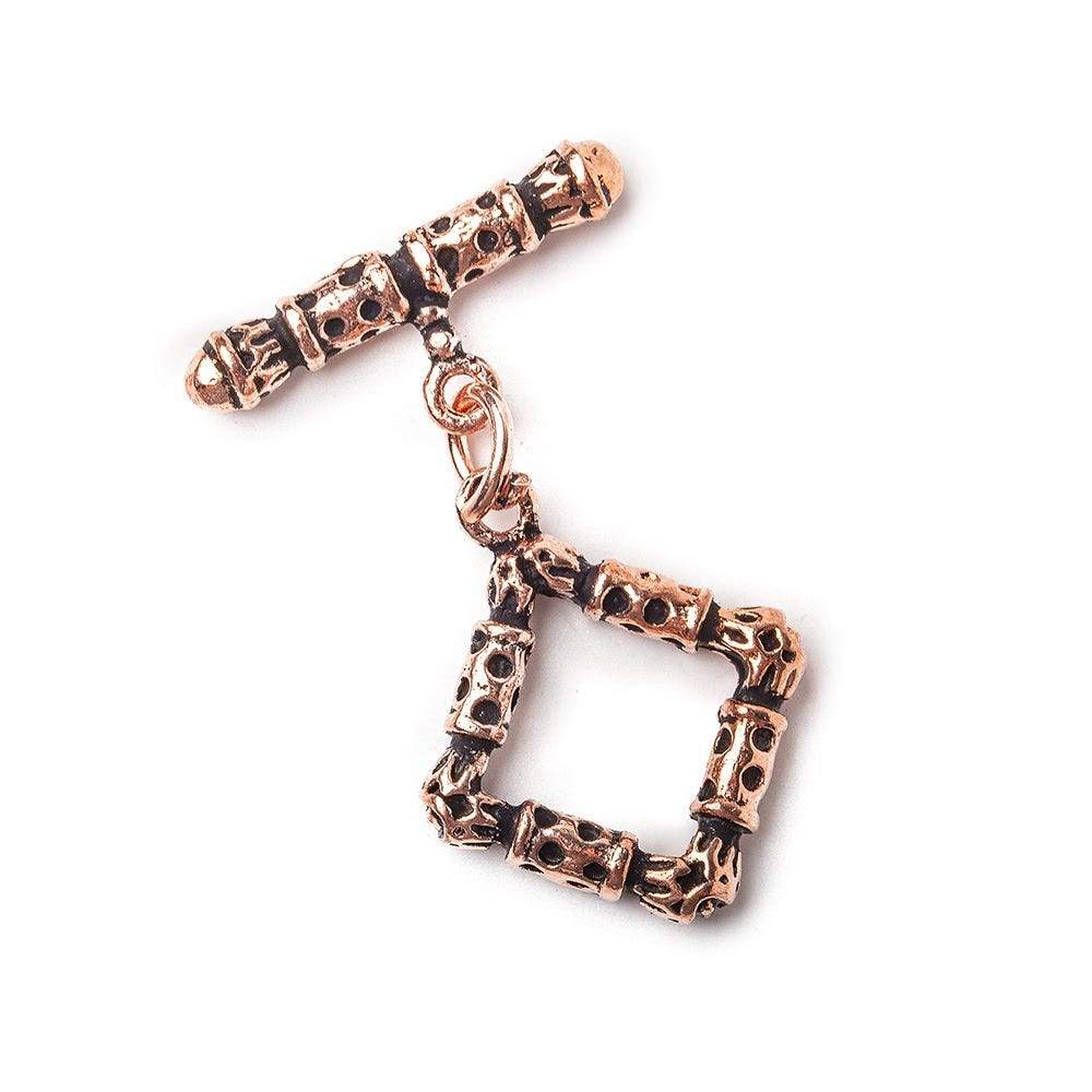 26mm Copper Toggle Square Bamboo Design 1 piece
