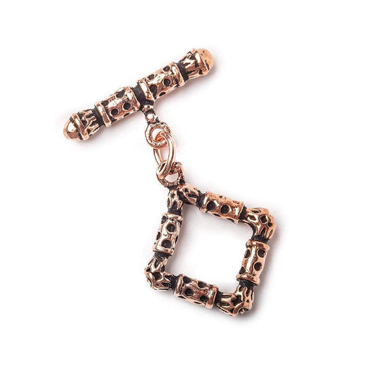 26mm Copper Toggle Square Bamboo Design 1 piece