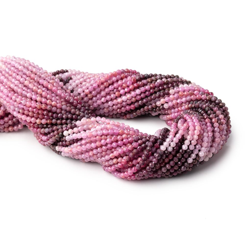 2.6mm Shaded Ruby Micro Faceted Round Beads 12.5 inch 130 pieces