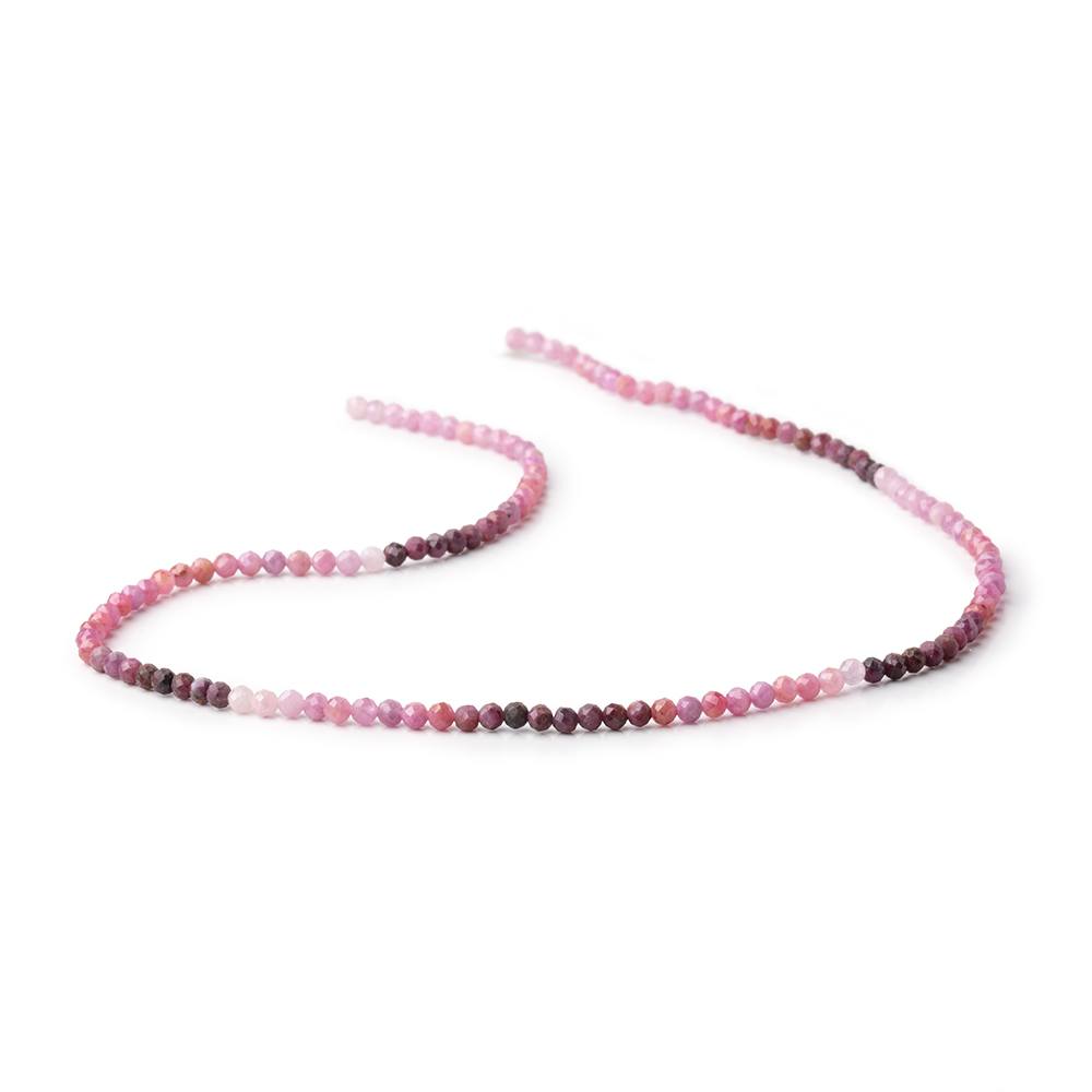 2.6mm Shaded Ruby Micro Faceted Round Beads 12.5 inch 130 pieces