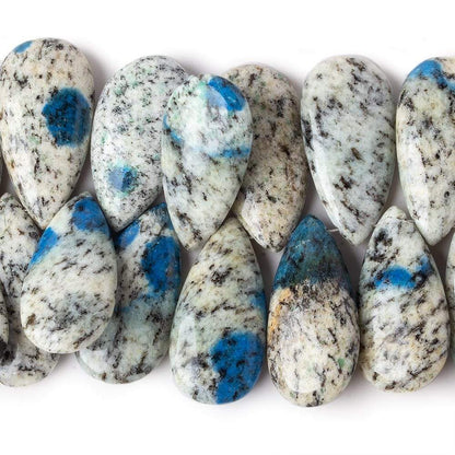 26x14-29x15mm K2 Azurite Granite "K2 Jasper" plain pear beads 8 inch 35 pieces