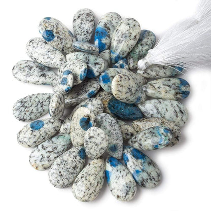 26x14-29x15mm K2 Azurite Granite "K2 Jasper" plain pear beads 8 inch 35 pieces