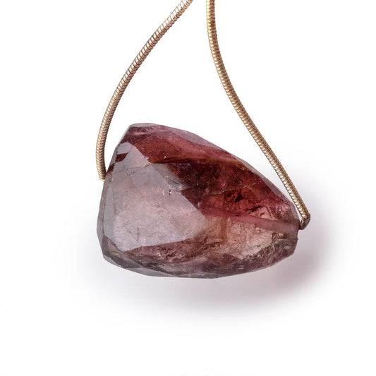 26x20mm Rubellite Tourmaline Faceted Nugget 1 Focal Bead
