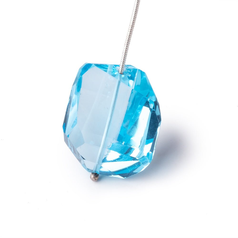 26x22mm Swiss Blue Topaz Faceted Nugget 1 Focal Bead