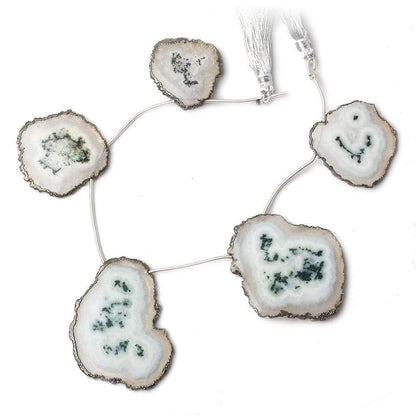 26x26-42x34mm Black Gold Leafed Solar Quartz Slices AAA Grade 5 pieces