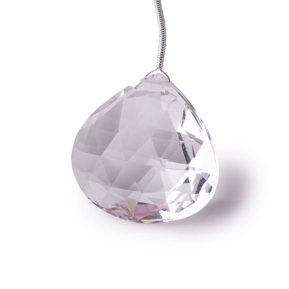 26x27mm Pink Amethyst Faceted Heart Focal Bead 1 Piece