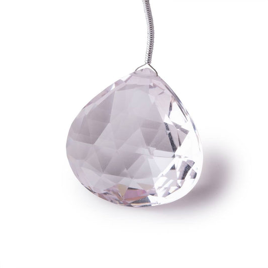 26x27mm Pink Amethyst Faceted Heart Focal Bead 1 Piece