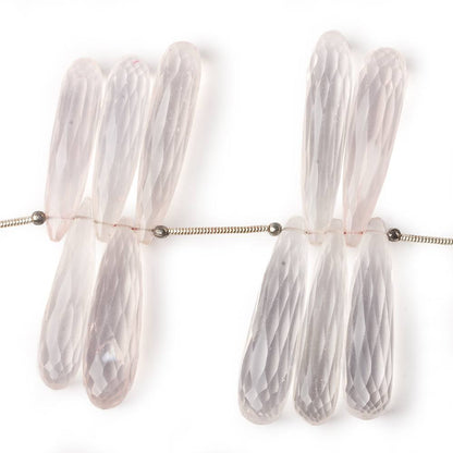 26x8-33x8mm Rose Quartz Tear Drop Beads 8 inch 29 pieces