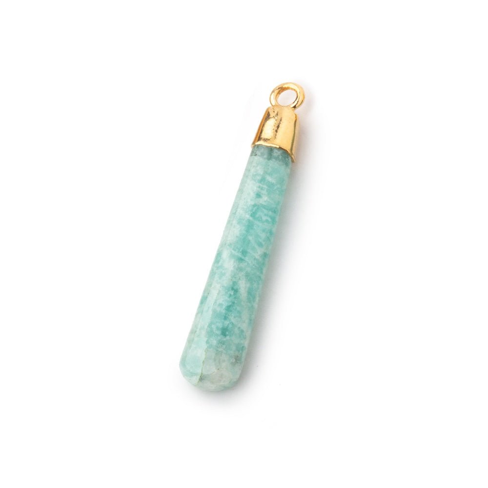 27-34mm Gold Leafed Amazonite Pear Pendant 1 focal piece
