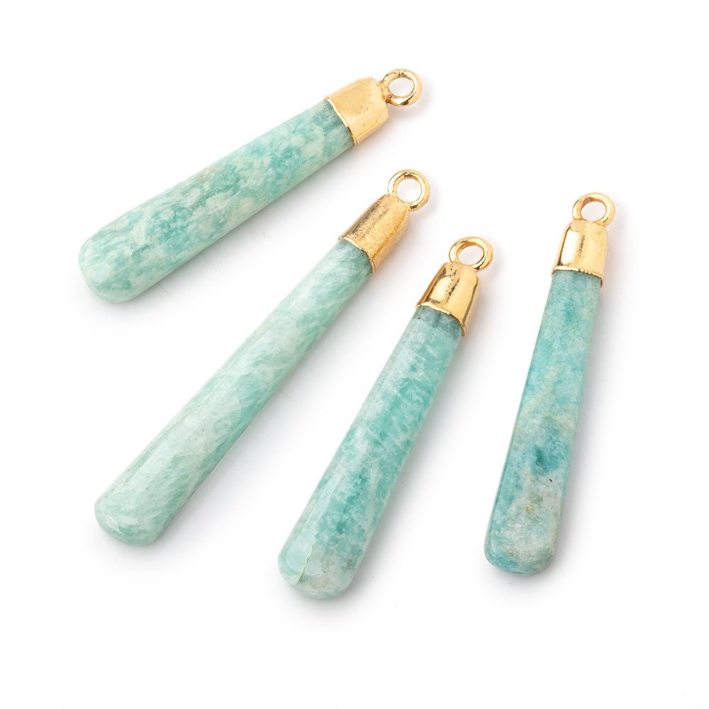 27-34mm Gold Leafed Amazonite Pear Pendant 1 focal piece