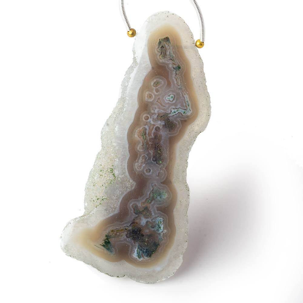 2.75x1.25 inch Solar Quartz Natural Slice Focal Bead 1 piece