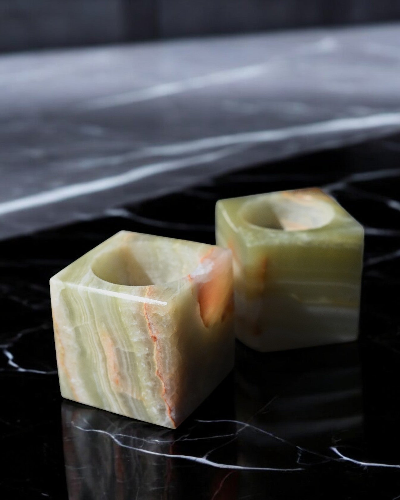 Green Onyx Candle Holder