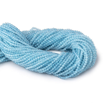 2.7mm Light Aquamarine Micro Faceted Rounds 12.5 inch 118 Beads