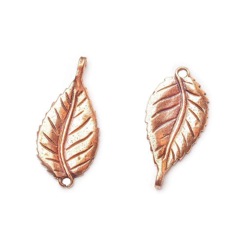27x13x1mm Copper Charm Leaf Set of 2