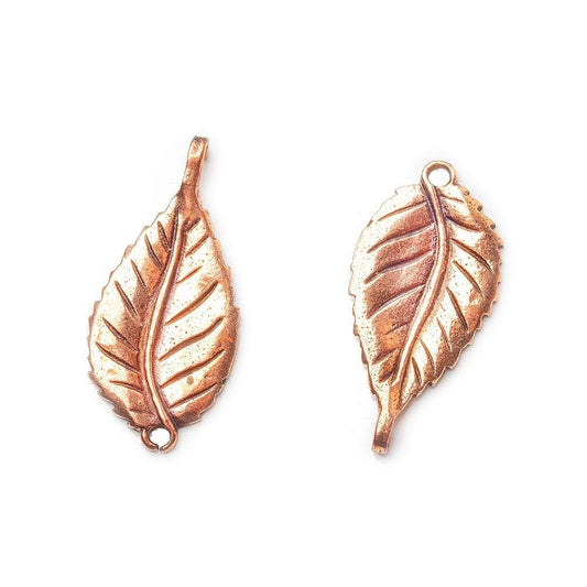 27x13x1mm Copper Charm Leaf Set of 2