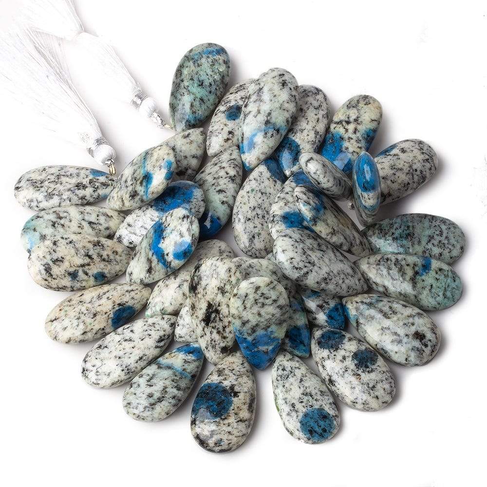 27x15-30x15mm K2 Azurite Granite "K2 Jasper" plain pear beads 8 inch 35 pieces