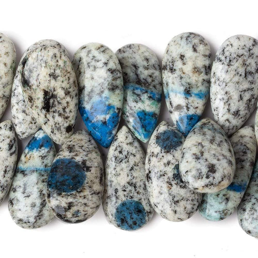 27x15-30x15mm K2 Azurite Granite "K2 Jasper" plain pear beads 8 inch 35 pieces