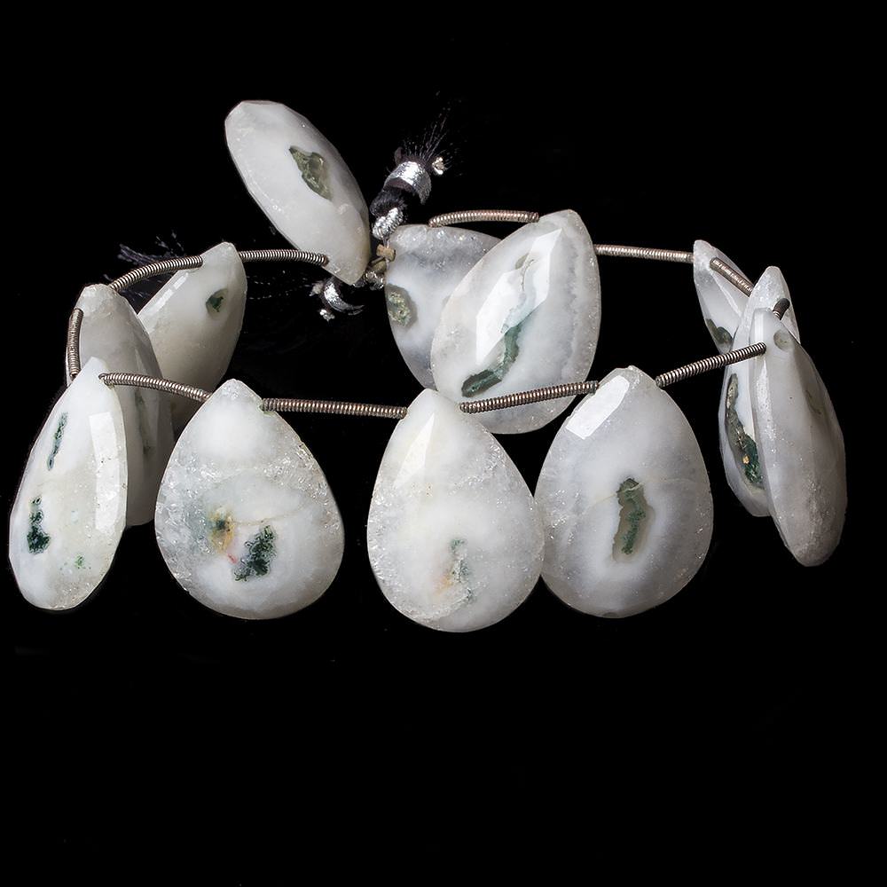 27x18-29x20mm Peacock Solar Quartz faceted pear beads 9 inch 12 pieces