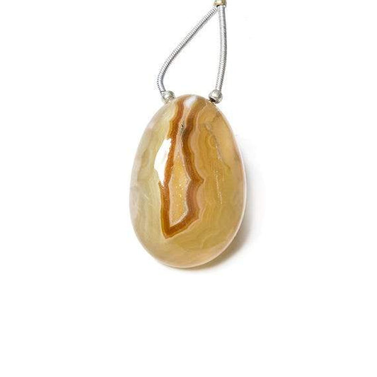 27x18mm Amber Brown Concentric Agate Drusy Freeform Focal Bead 1 piece