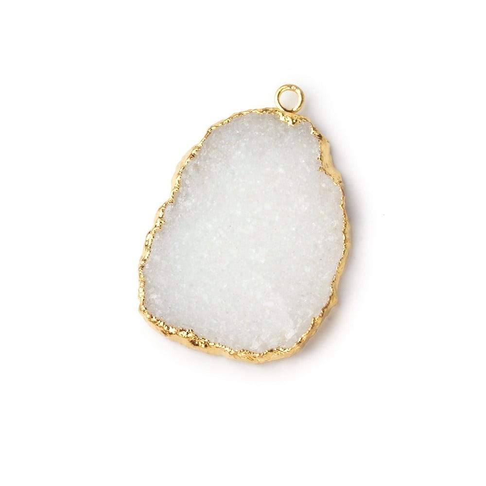 27x21mm Gold Leafed White Drusy Pendant 1 piece