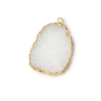 27x21mm Gold Leafed White Drusy Pendant 1 piece