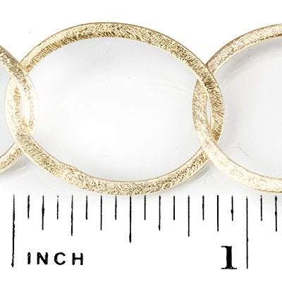 27x23mm 14kt Gold plated Brushed Oval Link Chain by the foot