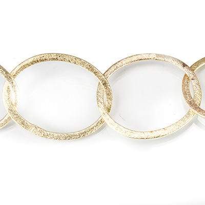 27x23mm 14kt Gold plated Brushed Oval Link Chain by the foot