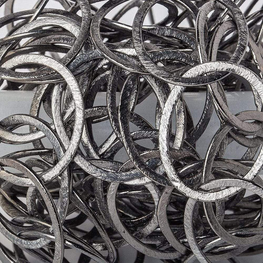 27x23mm Black Gold plated Brushed Oval Link Chain by the foot