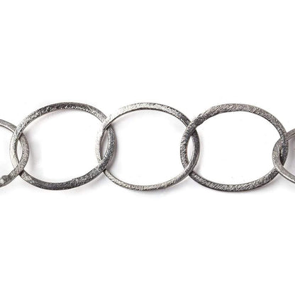 27x23mm Black Gold plated Brushed Oval Link Chain by the foot