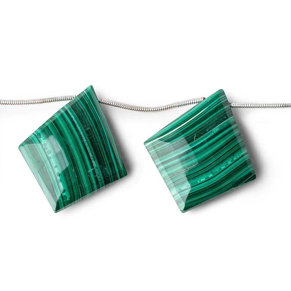 27x24-32x26mm Malachite Faceted Kite Beads 6 inch 6 pieces