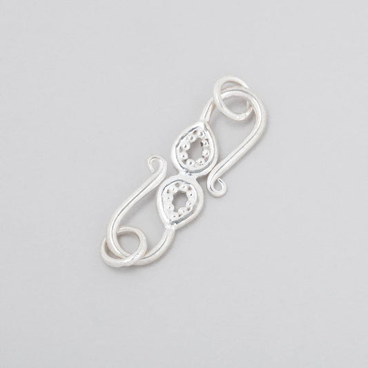 27x7.5mm Sterling Silver S Hook with Paisley Design 1 finding