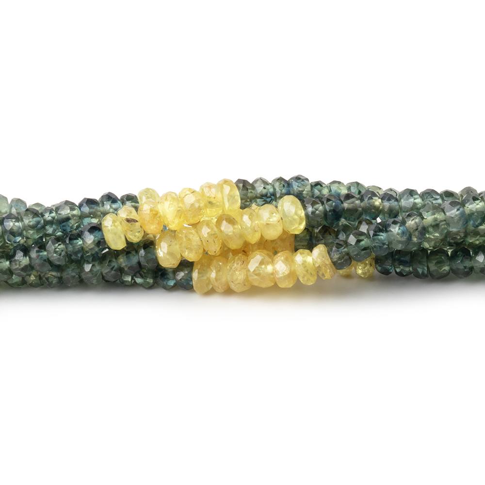 2.8-3.6mm Multi Color Sapphire Faceted Rondelles 16 inch 221 Beads