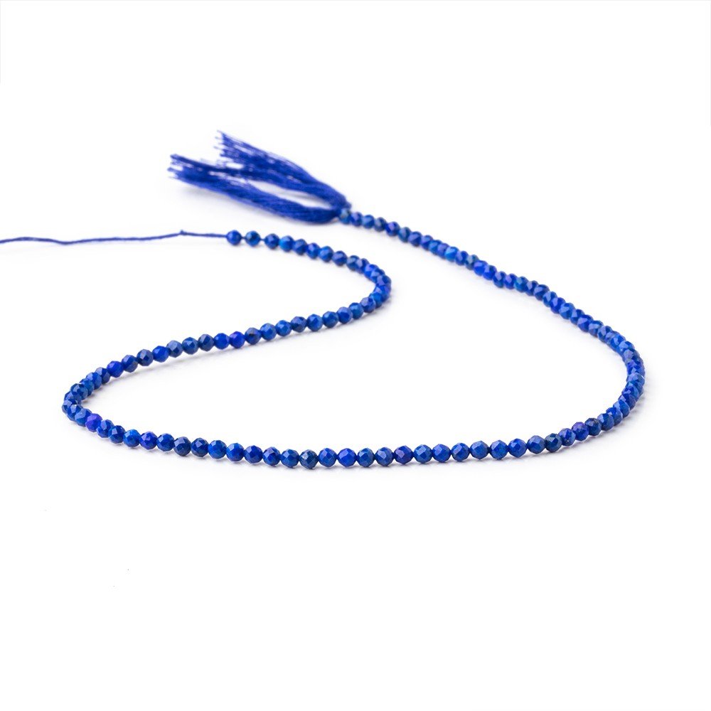 2.8mm Lapis Lazuli Micro faceted round beads 12.5 inches 116 pieces A