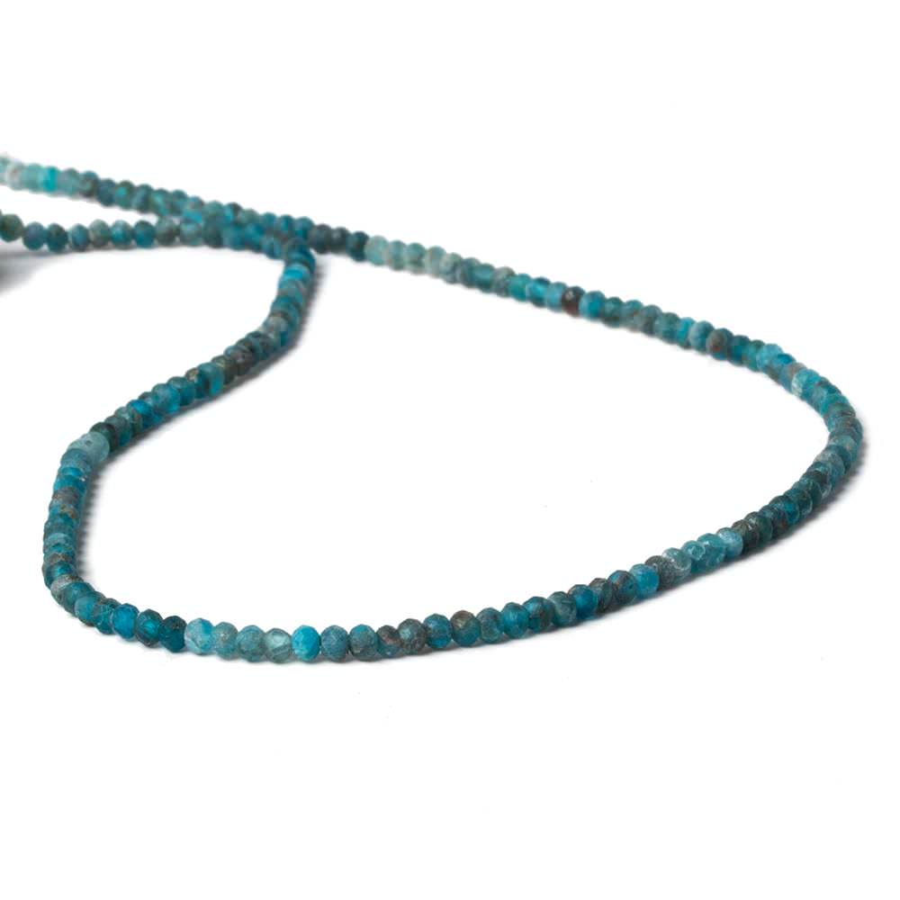 2.8mm Matte Apatite microfaceted rondelle beads 13 inch 159 pieces
