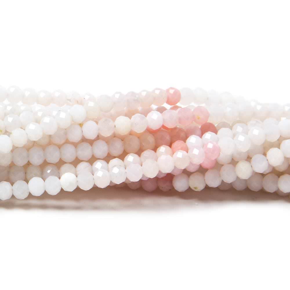 2.8mm Pink Peruvian Opal Micro Faceted Rondelle Beads 18 inch 185 pieces