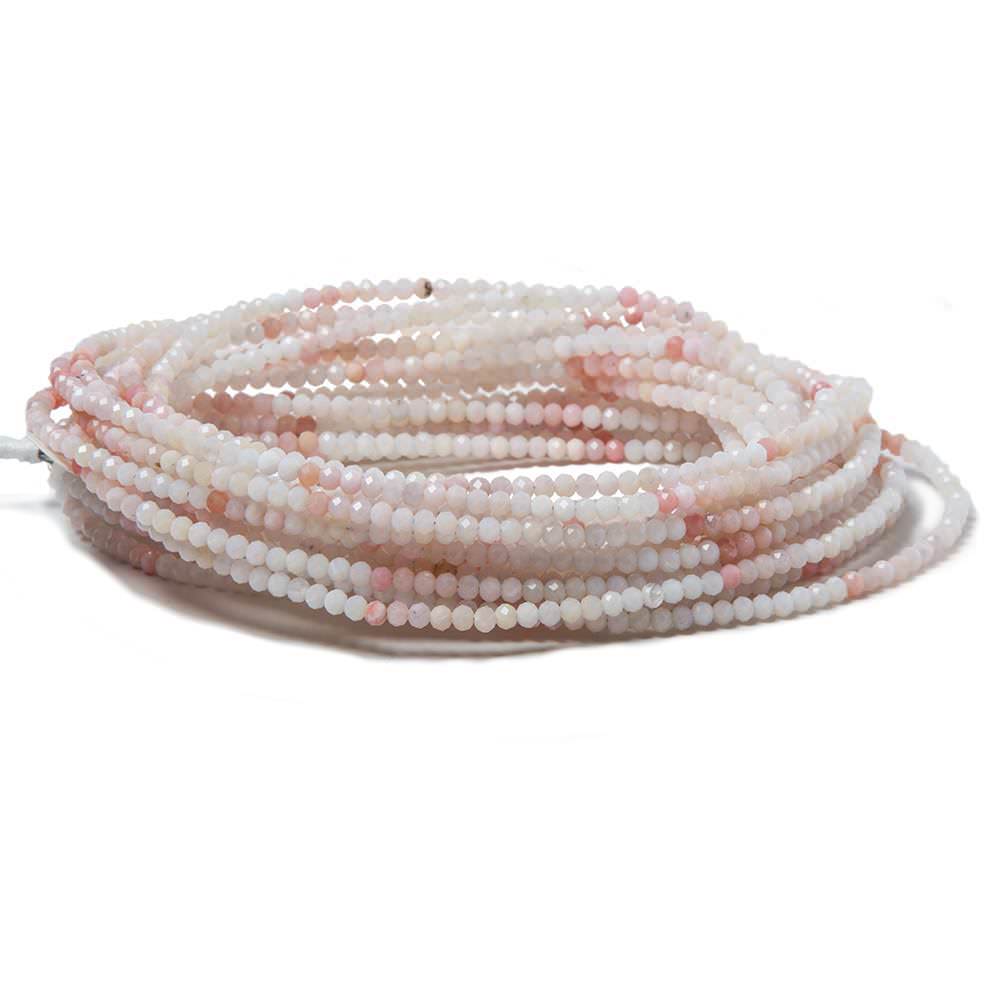 2.8mm Pink Peruvian Opal Micro Faceted Rondelle Beads 18 inch 185 pieces